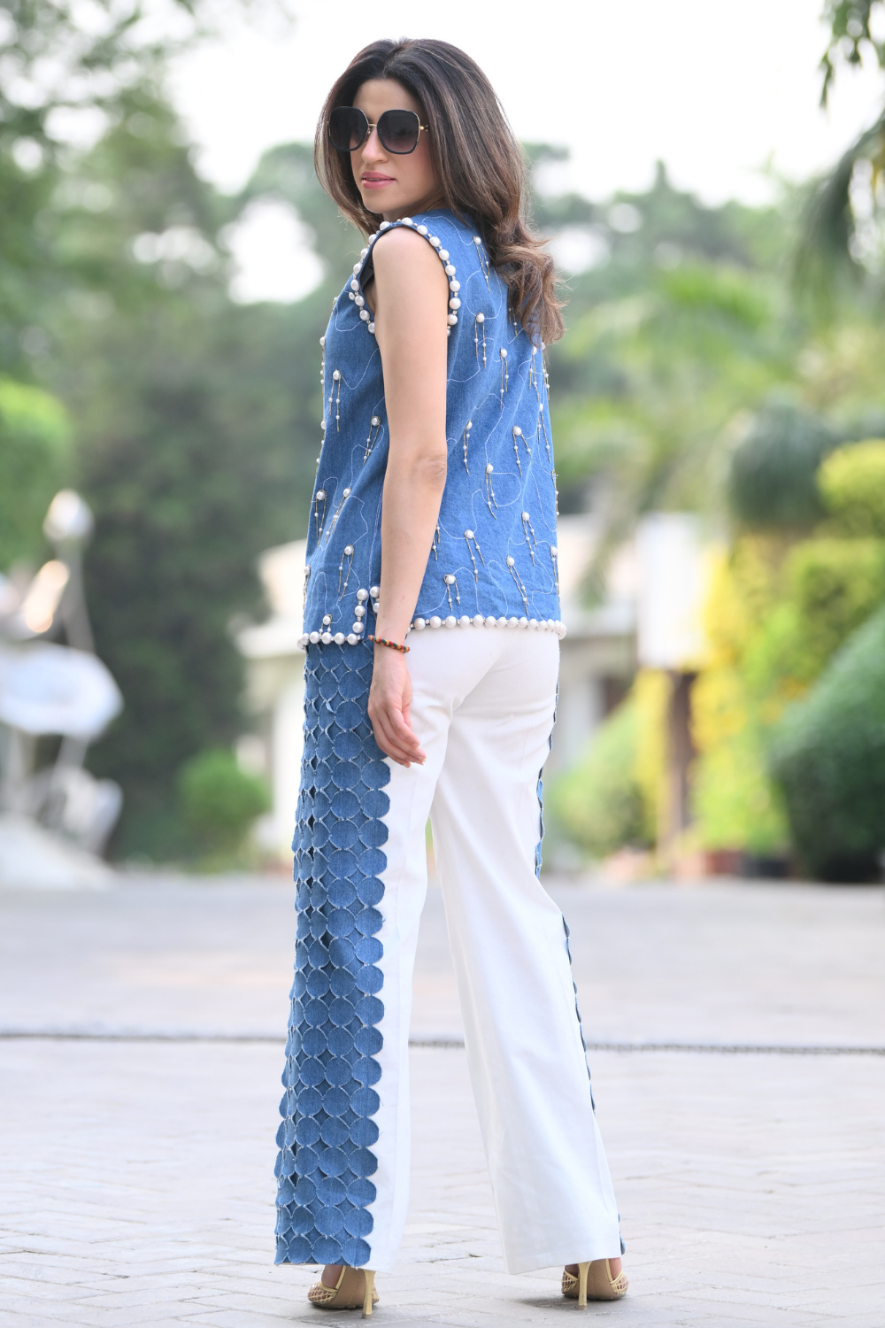 Denim and White Glister Jeans