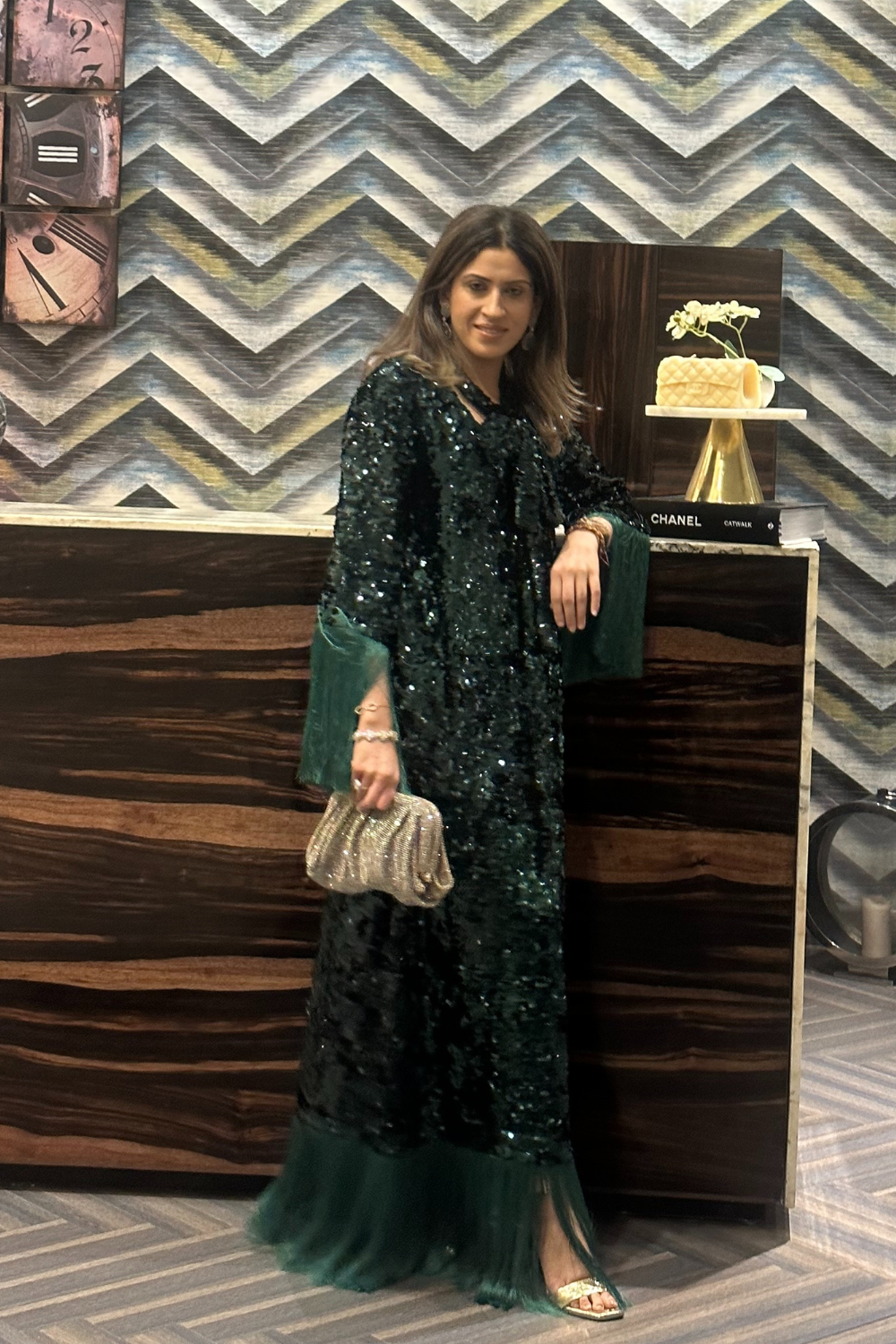 Green Sequence Kaftan