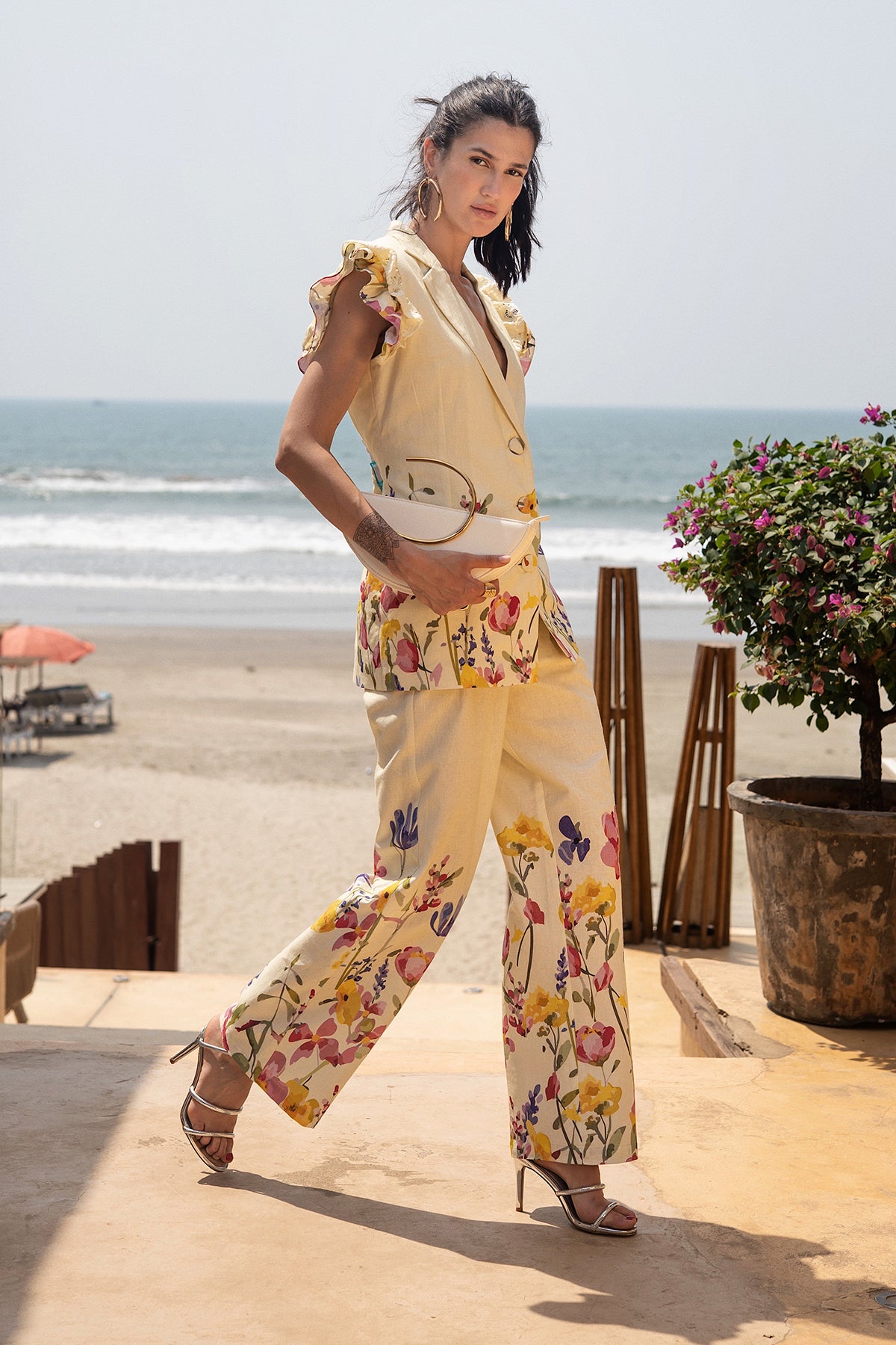 floral 3 piece pant set
