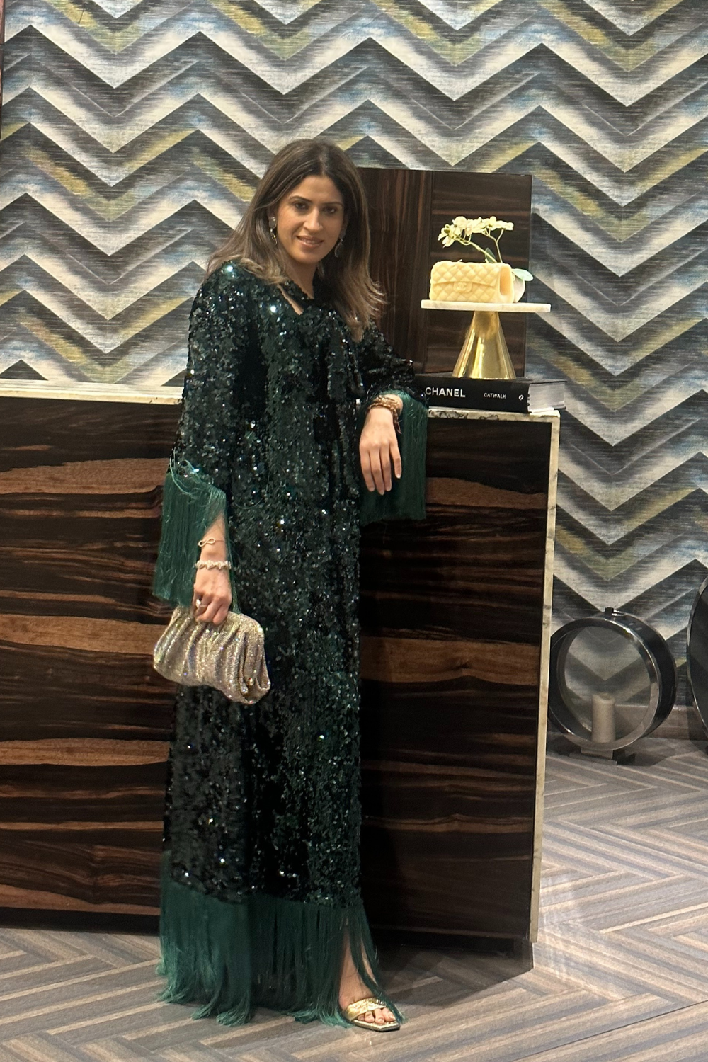 Green Sequence Kaftan