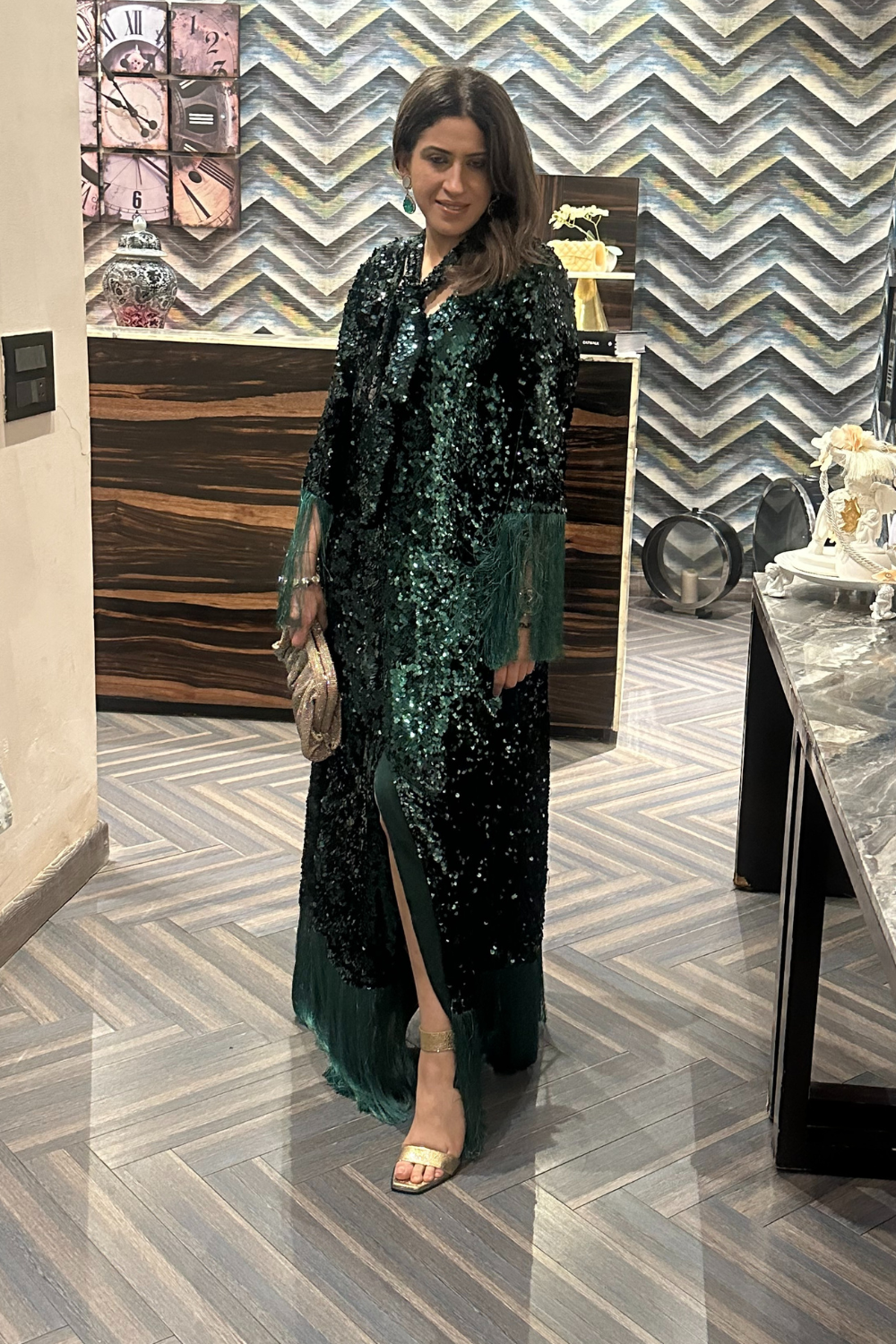 Green Sequence Kaftan