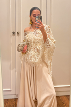 Komal Kapoor Grover in Ivory Organza Pearl Cape with Dhoti Pants