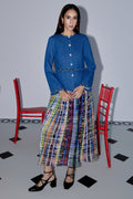 Denim Peplum Skirt Set