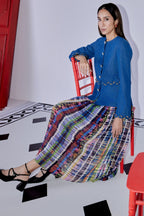 Denim Peplum Skirt Set