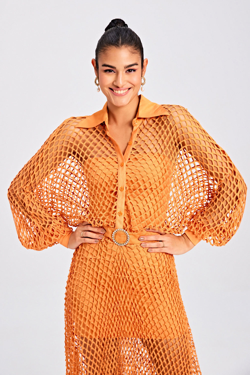 Ola Fringe Orange Dress