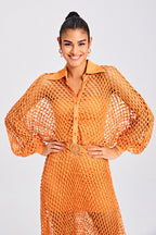 Ola Fringe Orange Dress