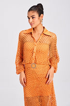 Ola Fringe Orange Dress