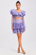 Lilac Ruffled Layered Skirt Set