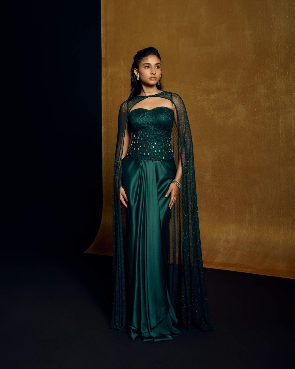 Emerald Crystal Cape Set
