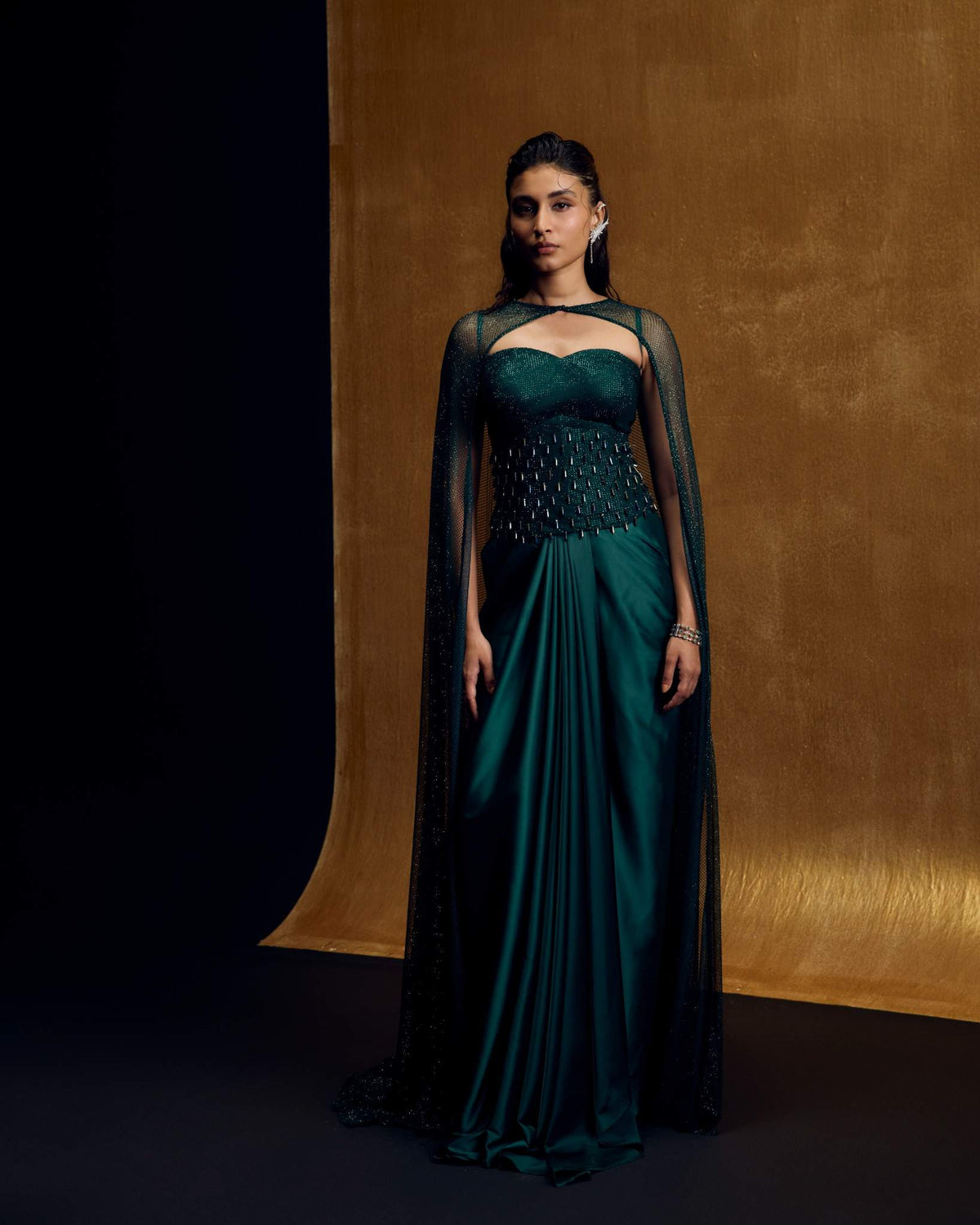 Emerald Crystal Cape Set