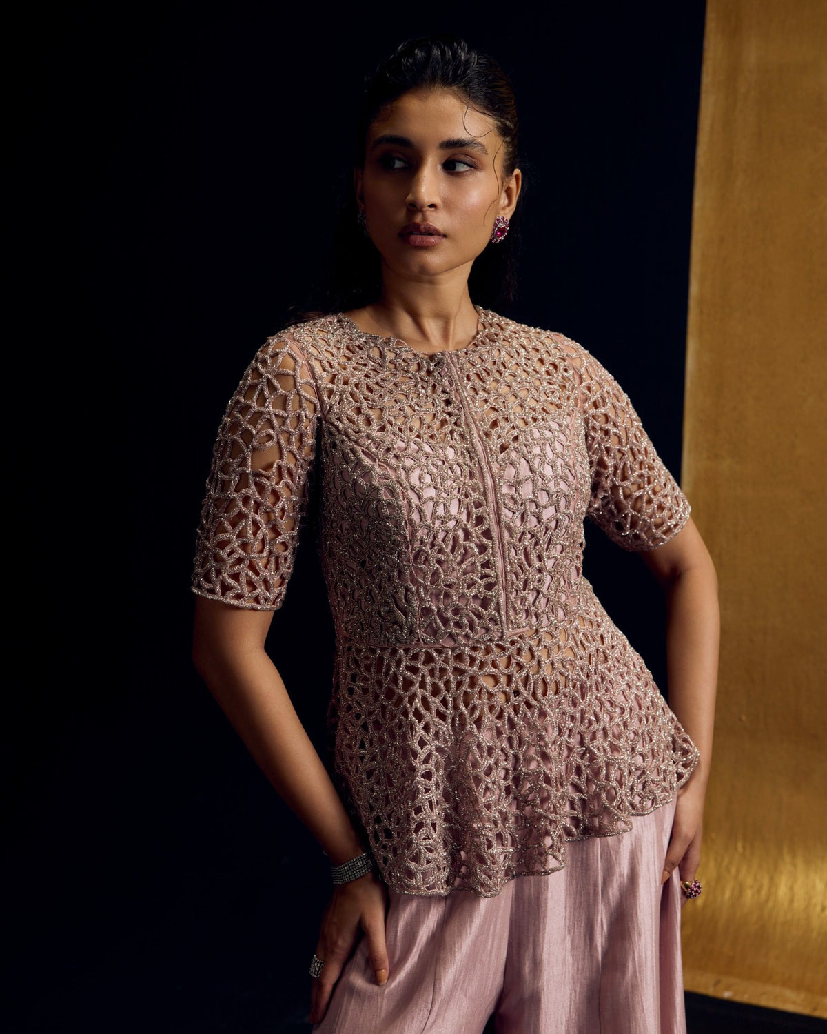 Dusky Rose Peplum Set