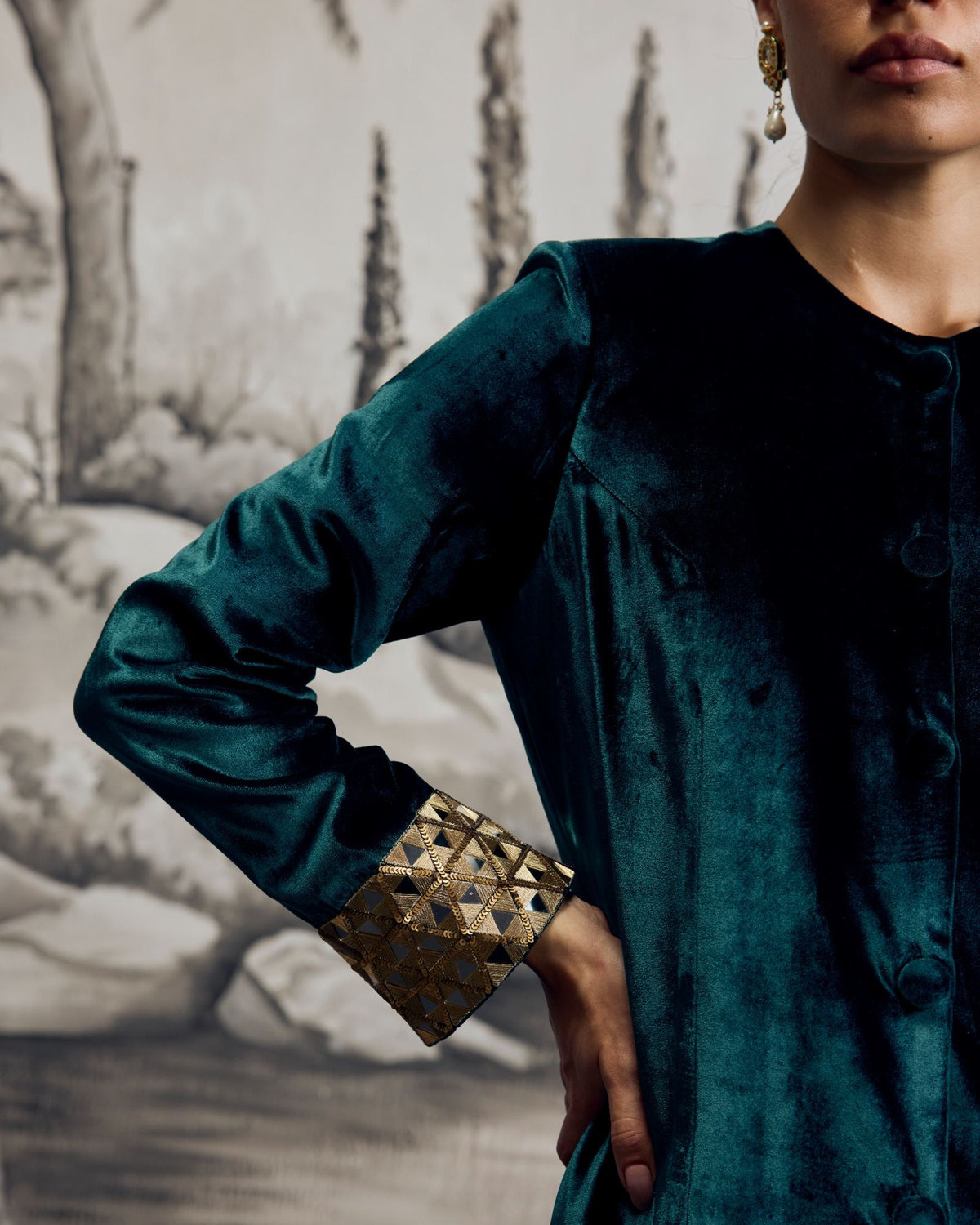 Emerald Mirror Velvet Set