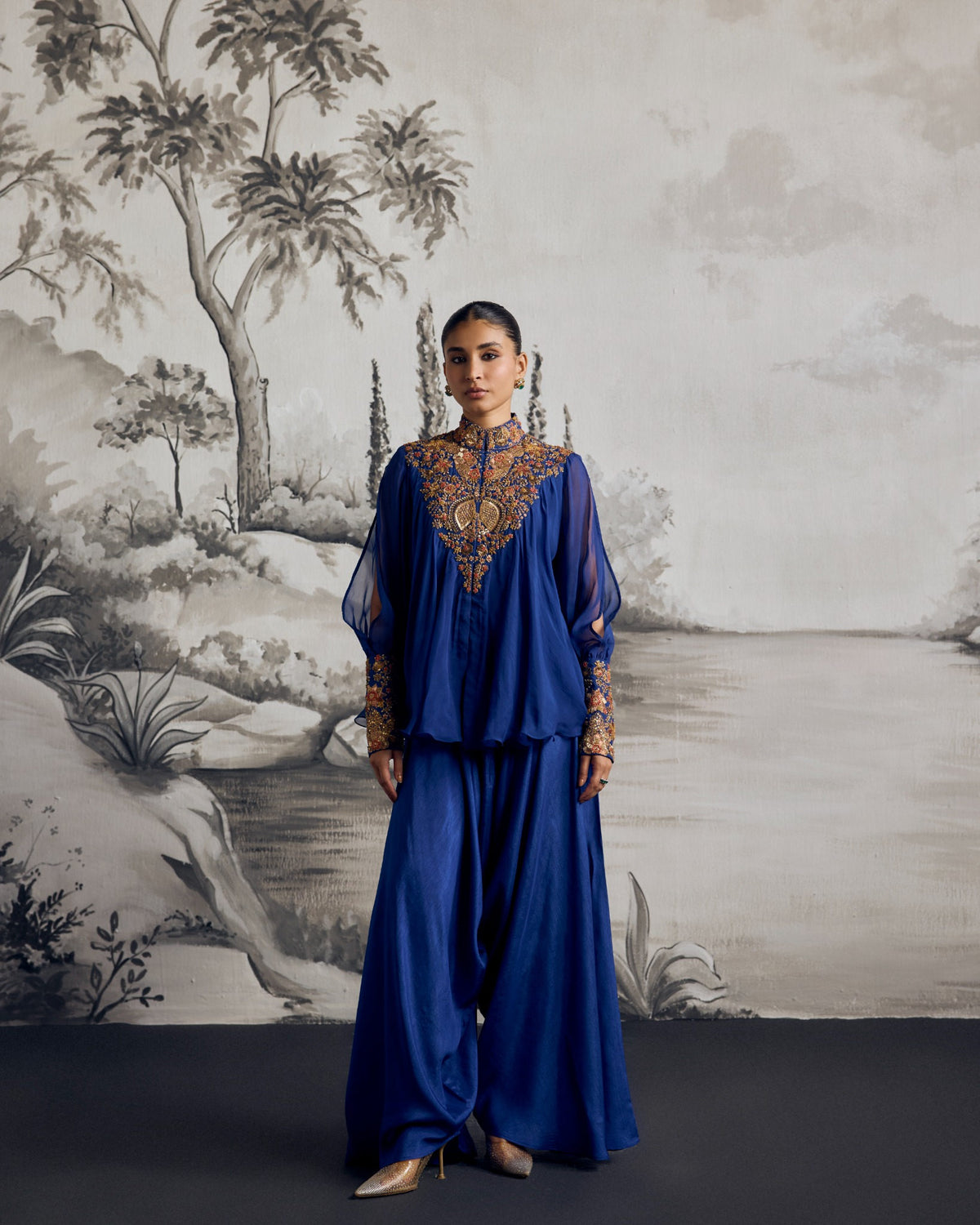 Royal Zari Dhoti Set