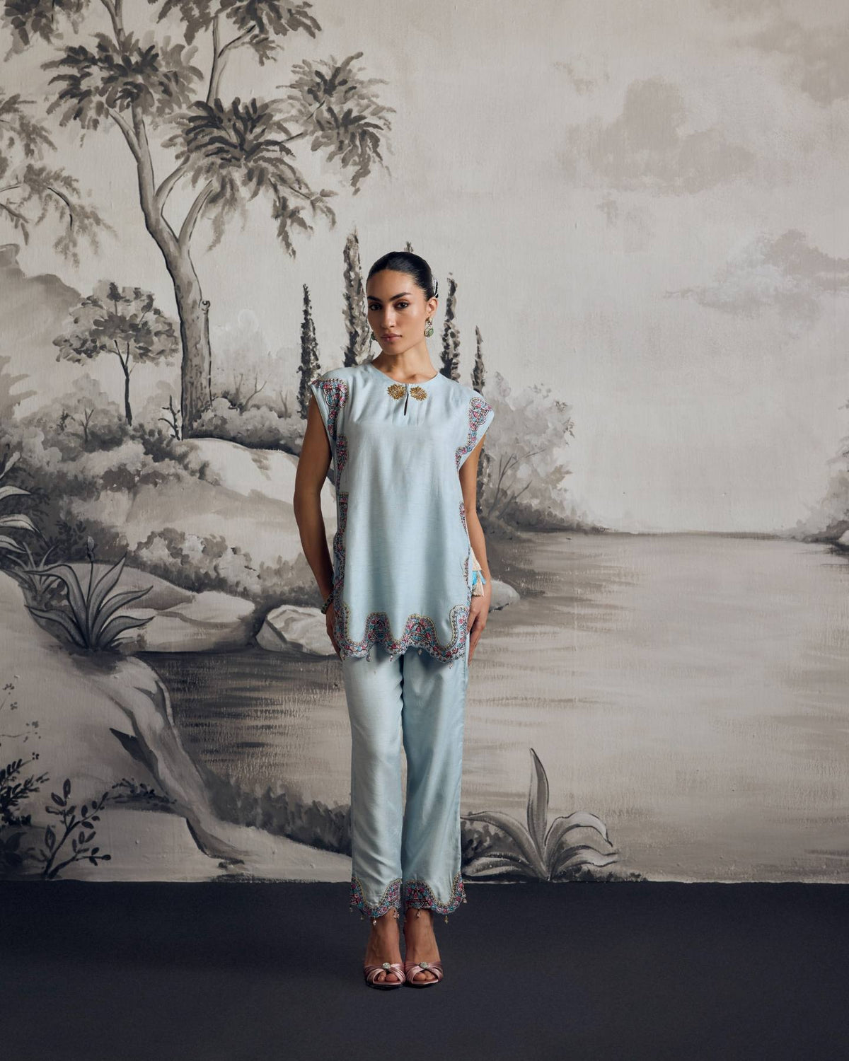 Azure Bloom Kurta