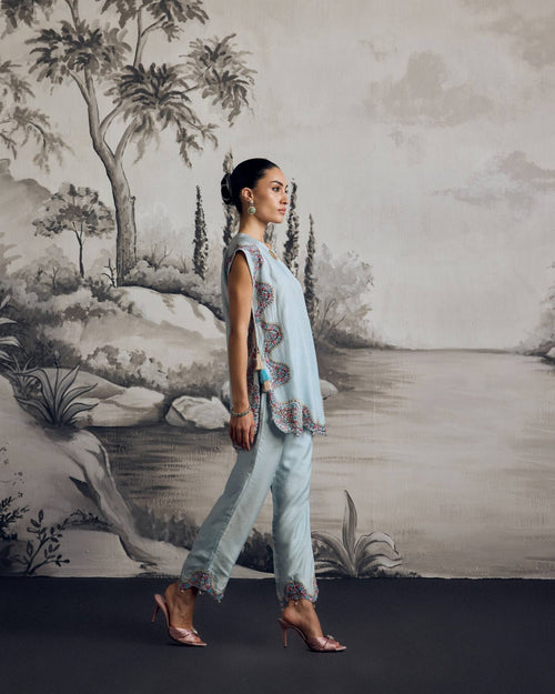 Azure Bloom Kurta