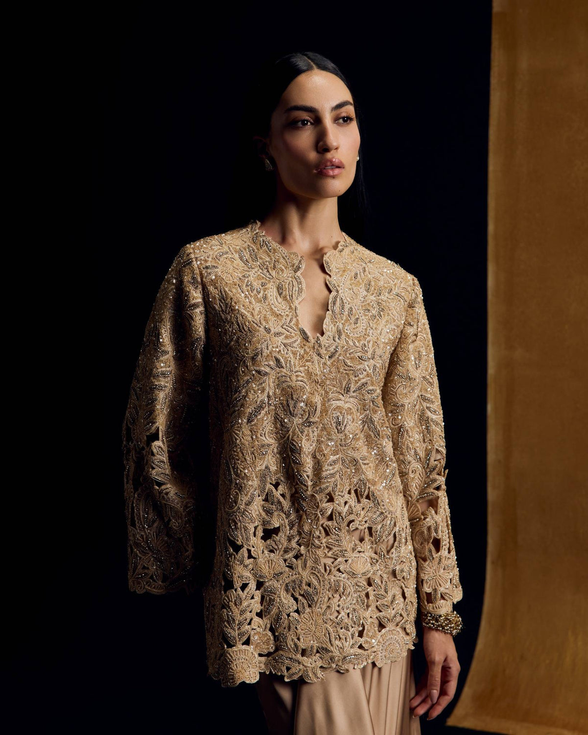 Halo Crystal Cutwork Jacket Set