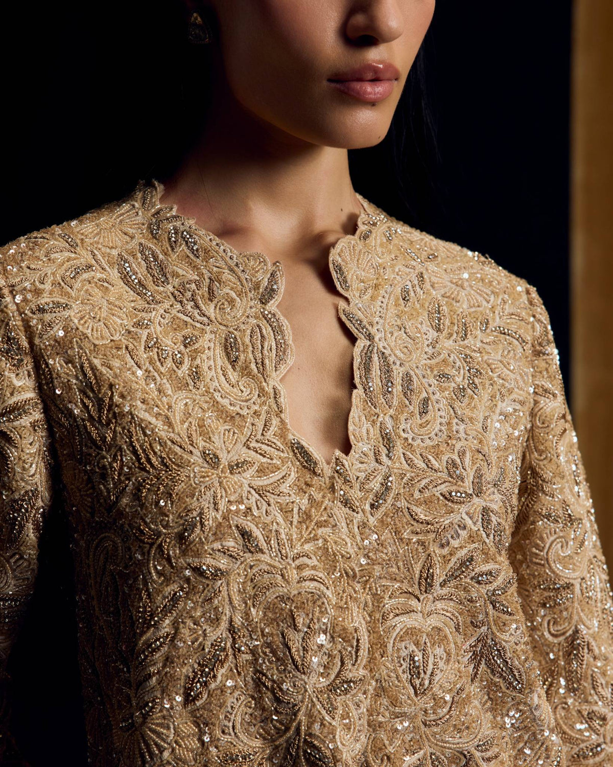 Halo Crystal Cutwork Jacket Set