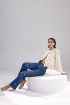 Ivory embroidered pearl jacket