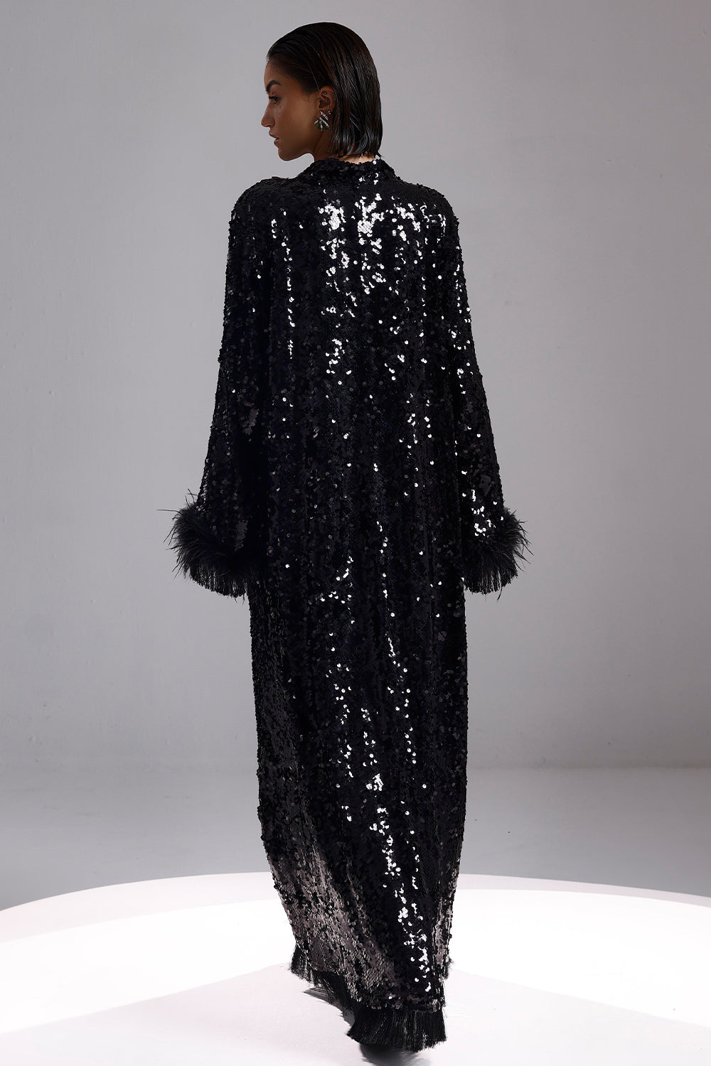 Black Sequence Kaftan