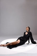 Black Sequence Kaftan