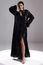 Black Sequence Kaftan