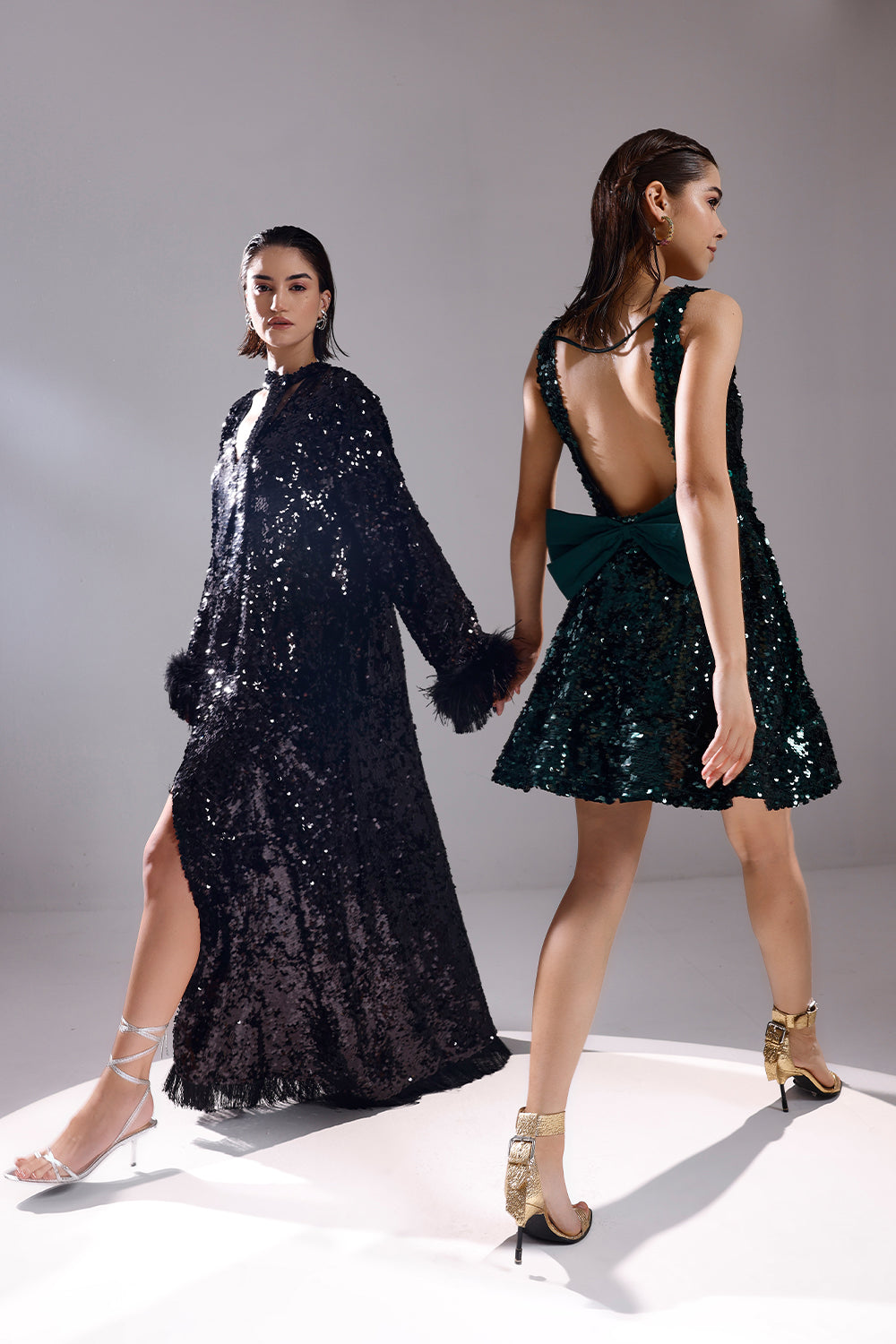 Black Sequence Kaftan