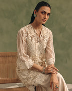 Ivory Thread Bloom Kurta Set