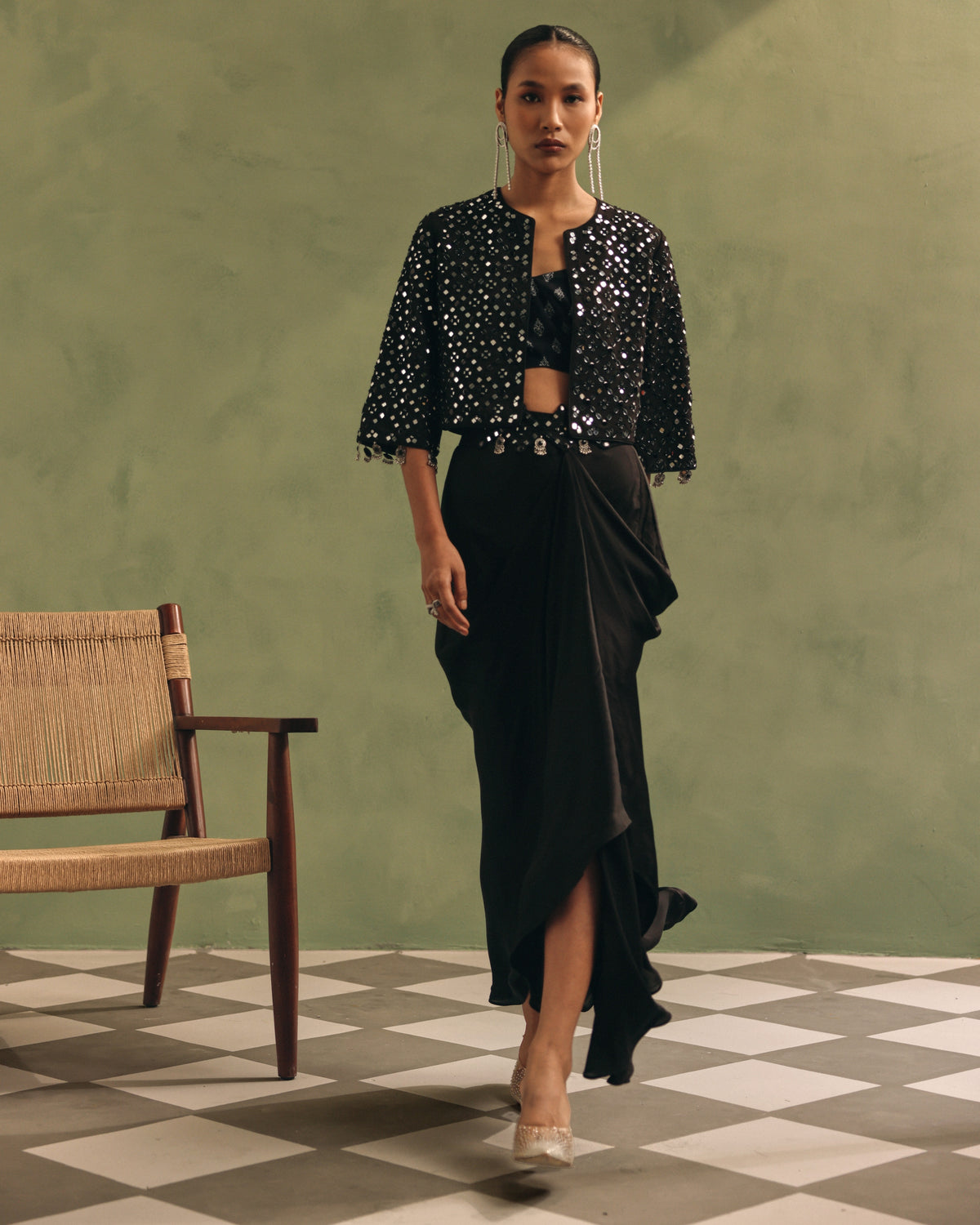 Shreya Mahajan in Noir Mirror Jacket Set