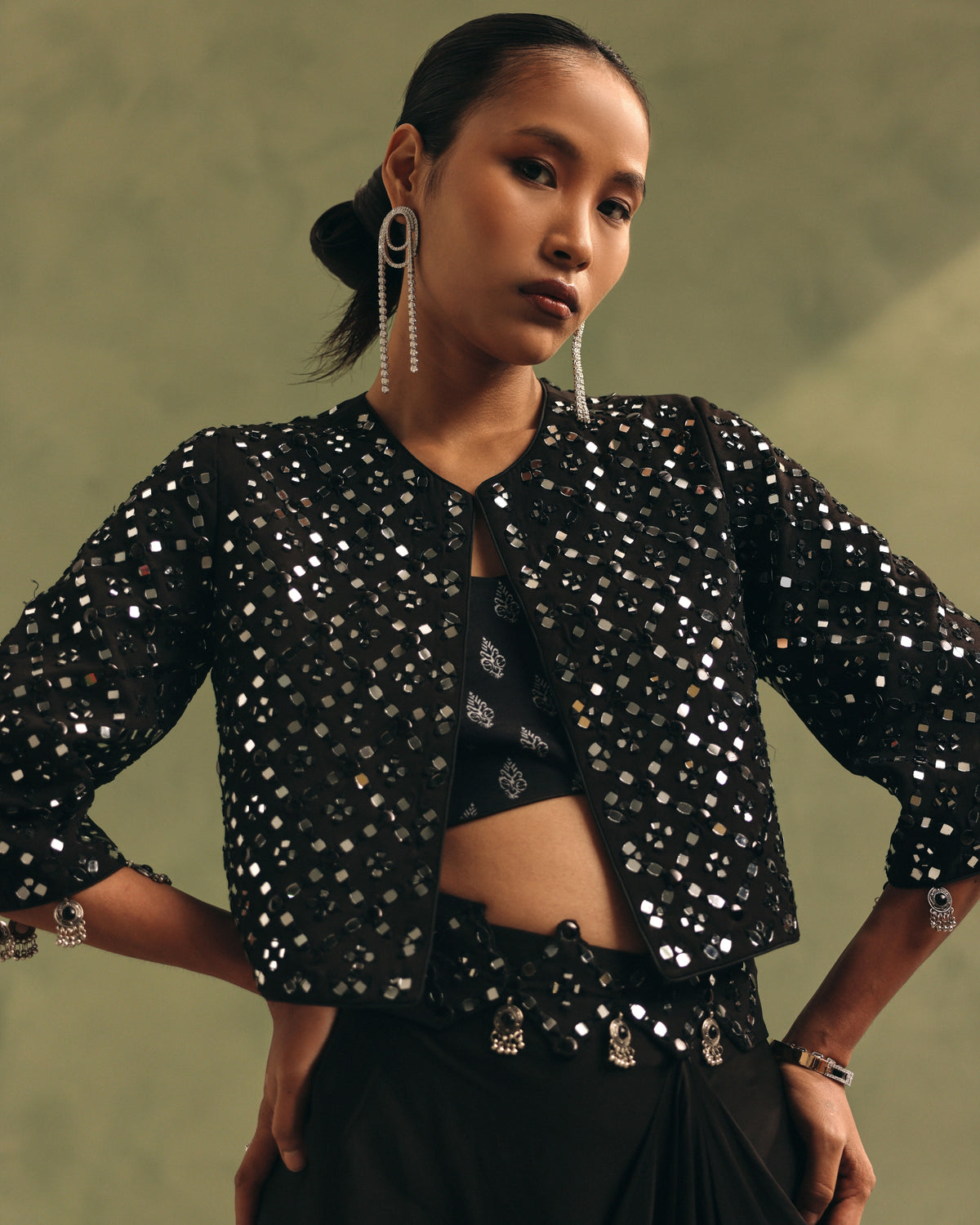 Noir Mirror Jacket Set