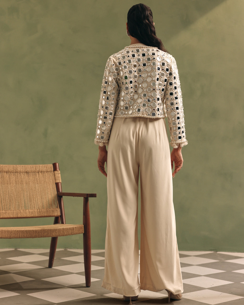 Ivory Radiance Jacket Jumpsuit Set