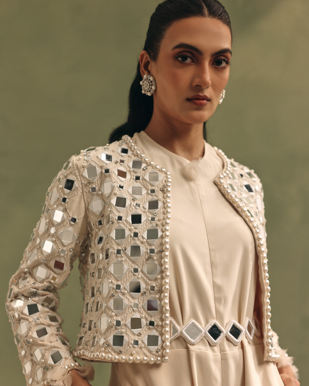 Ivory Radiance Jacket Jumpsuit Set