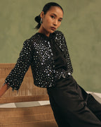 Noir Mirror Jacket Jumpsuit Set