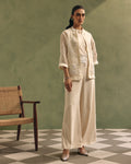Ivory Organza Jacket & Jumpsuit Set