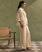 Ivory Organza Jacket & Jumpsuit Set