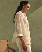 Ivory Organza Jacket & Jumpsuit Set