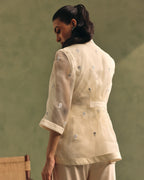 Ivory Organza Jacket & Jumpsuit Set