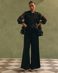 Ebony Organza Jacket & Jumpsuit Set