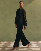 Ebony Organza Jacket & Jumpsuit Set