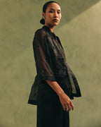 Ebony Organza Jacket & Jumpsuit Set