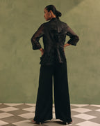 Ebony Organza Jacket & Jumpsuit Set