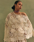 Ivory Organza Cape Dhoti Set