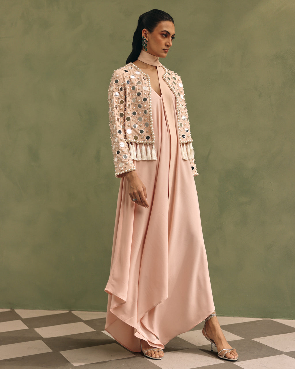 Blush Pink Mirror Jacket Set