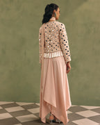 Chandani Girdhar in Blush Pink Mirror Jacket Set