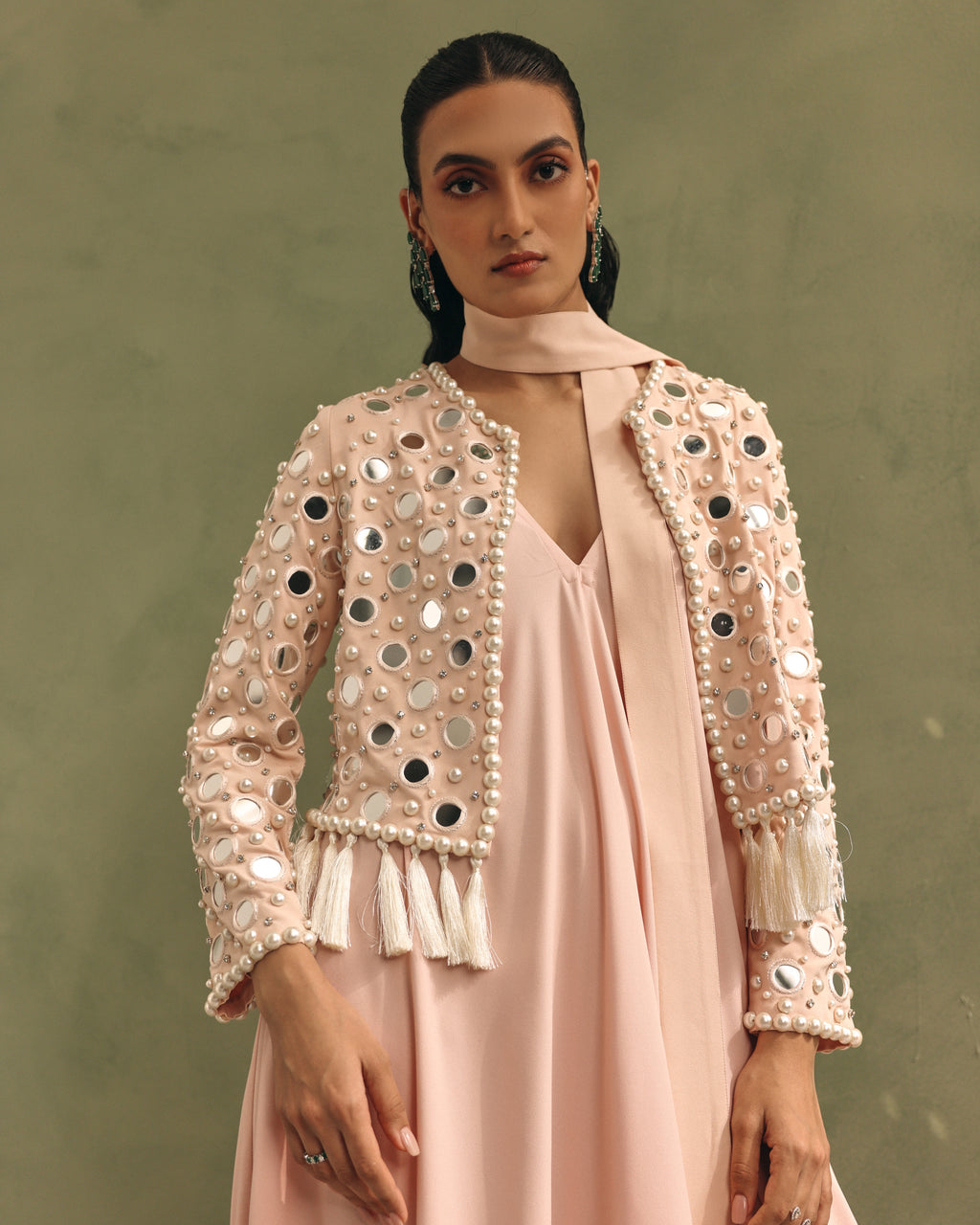 Blush Pink Mirror Jacket Set