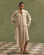Ivory Pearl Organza Jacket Set