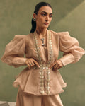Champagne Peplum Jacket Set