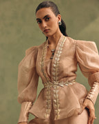 Champagne Peplum Jacket Set