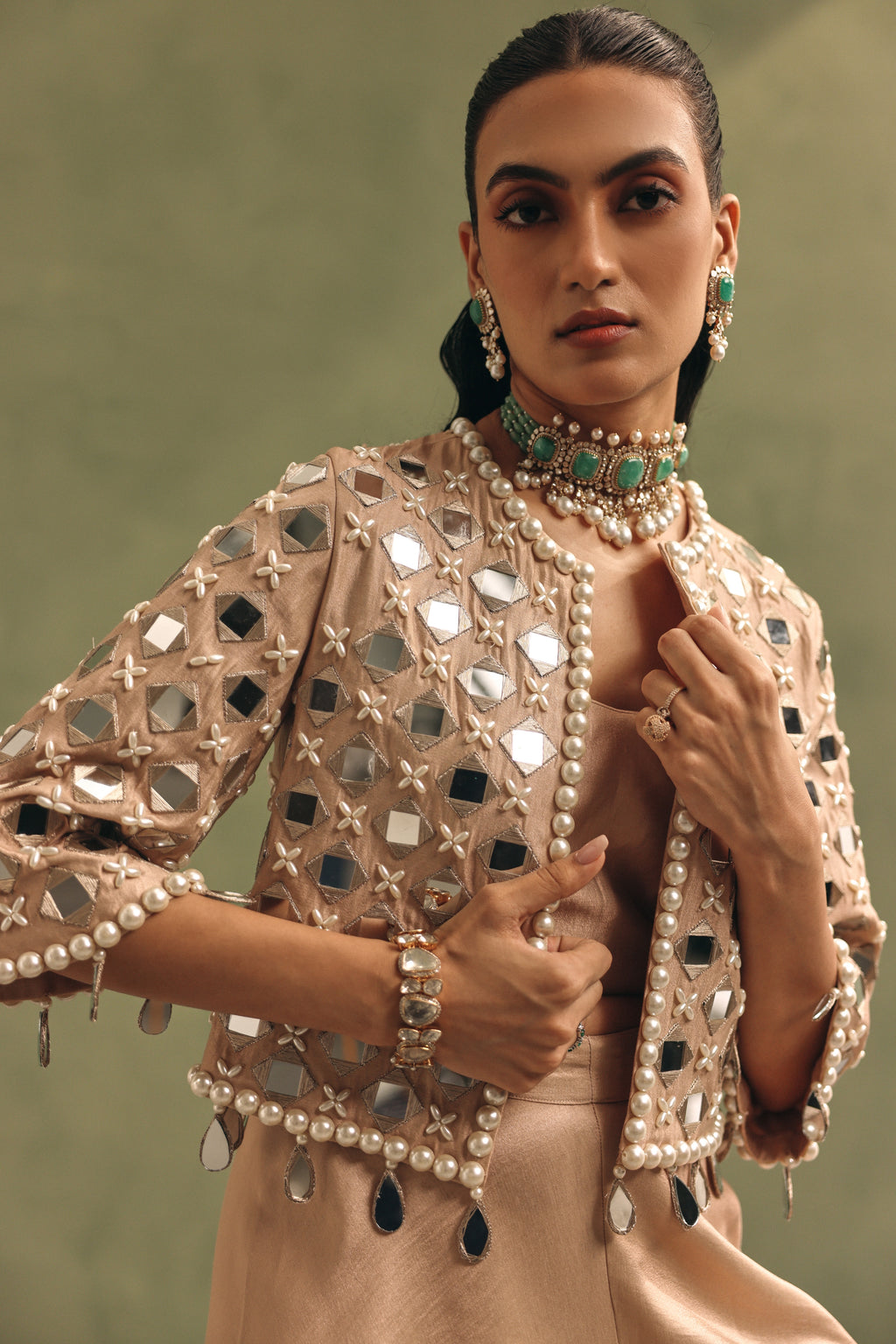 Champagne Mirror Jacket Set