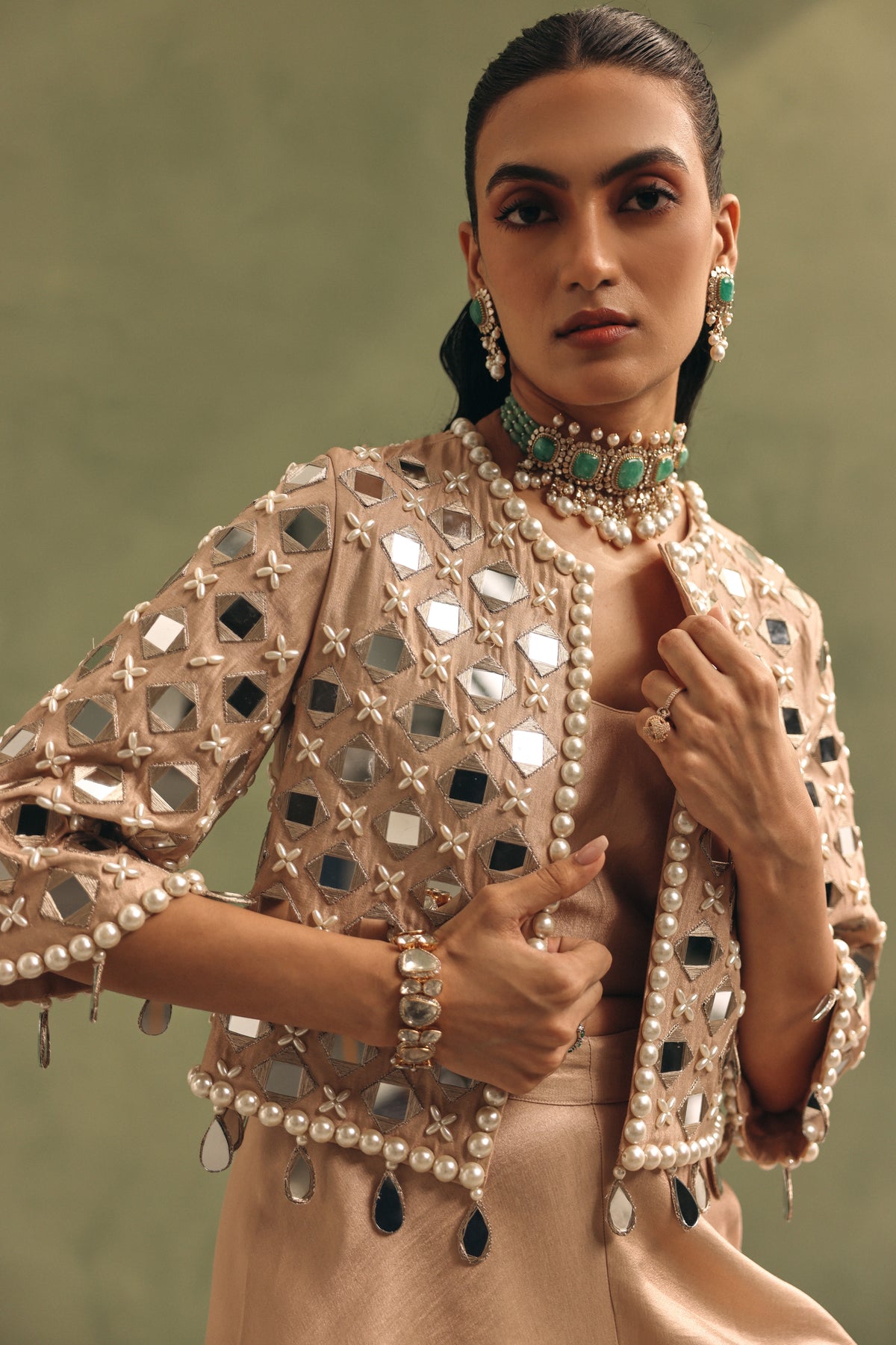 Champagne Mirror Jacket Set