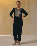 Velvet Noir Kurta Set